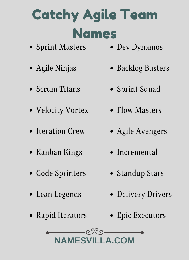 Catchy Agile Team Names