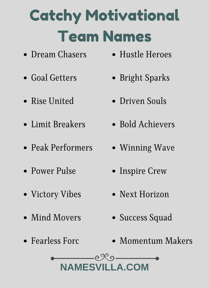 Catchy Motivational Team Names