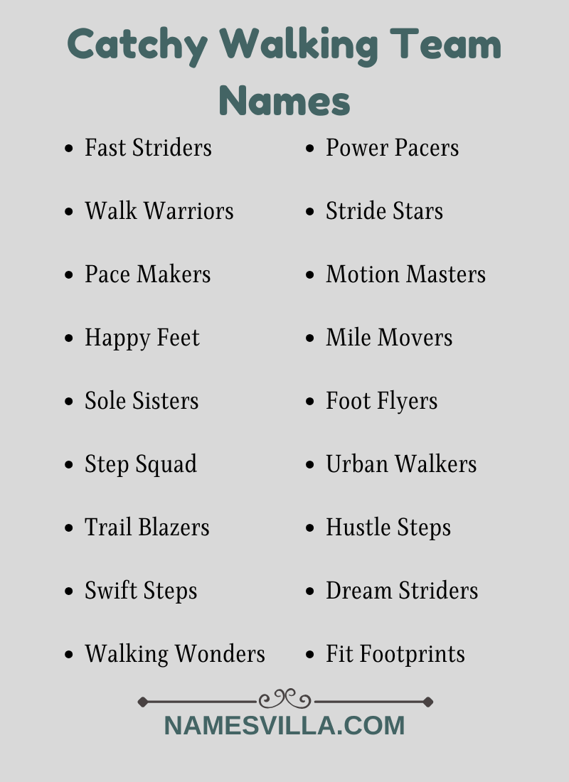 Catchy Walking Team Names