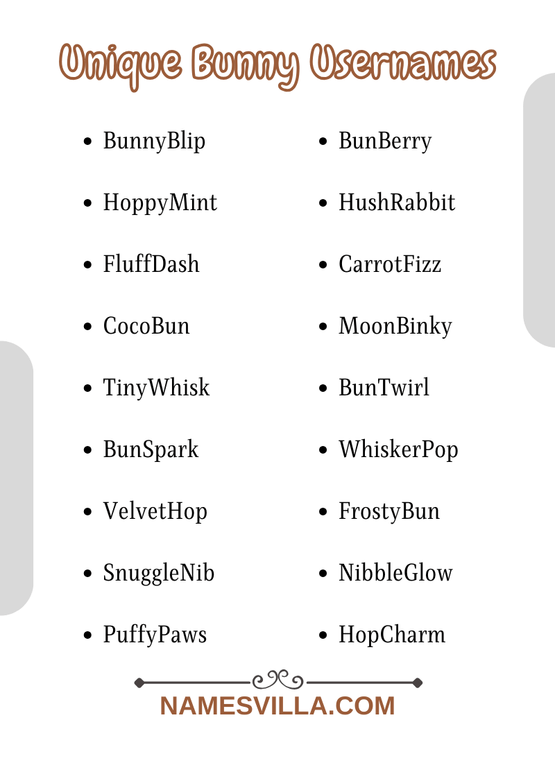 Unique Bunny Usernames