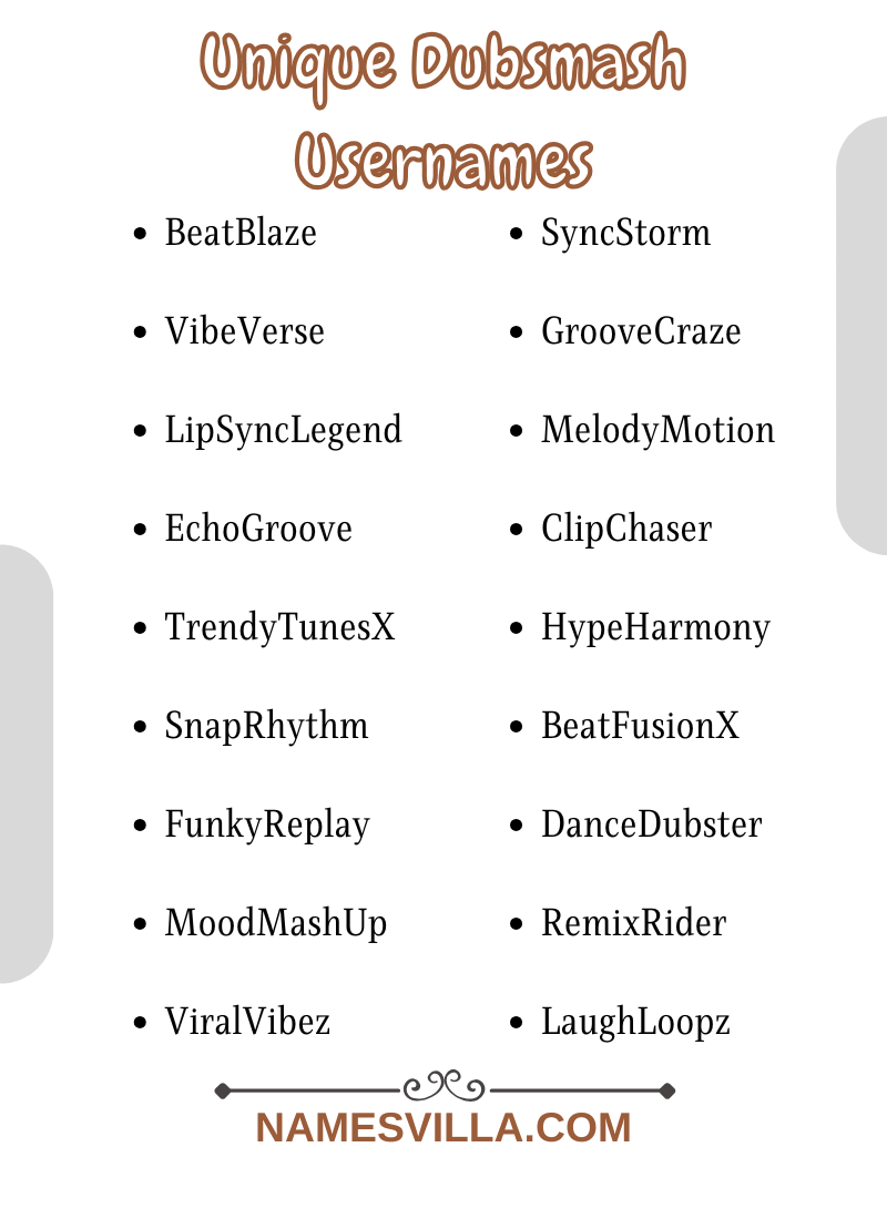 Unique Dubsmash Usernames