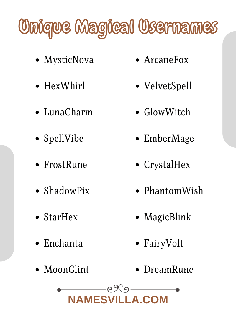Unique Magical Usernames