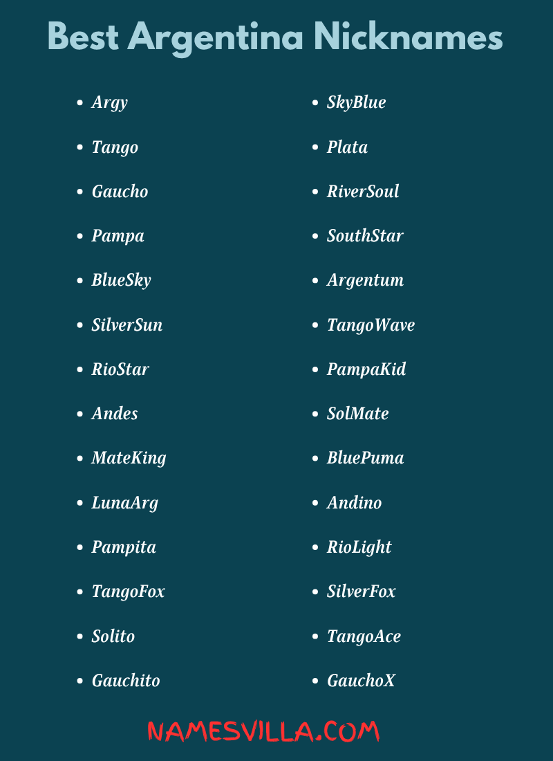 Best Argentina Nicknames