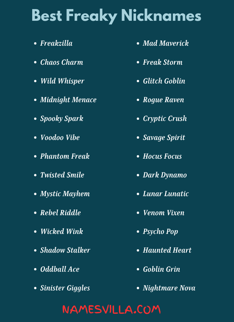 Best Freaky Nicknames