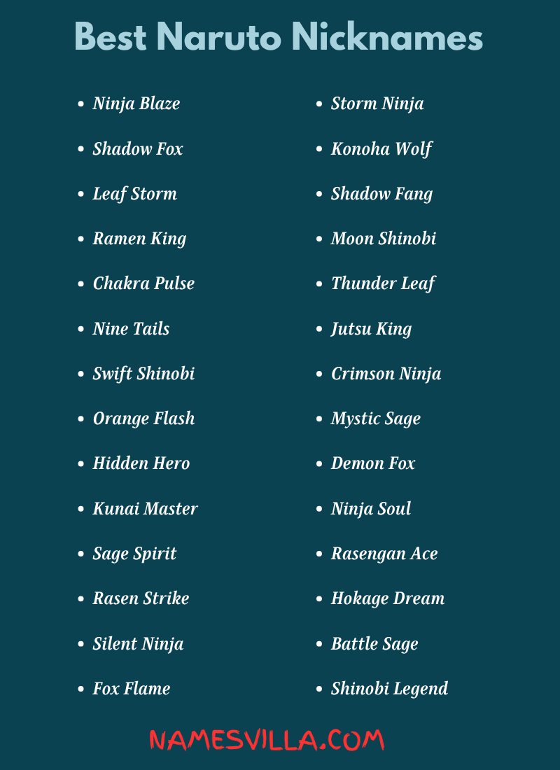 Best Naruto Nicknames
