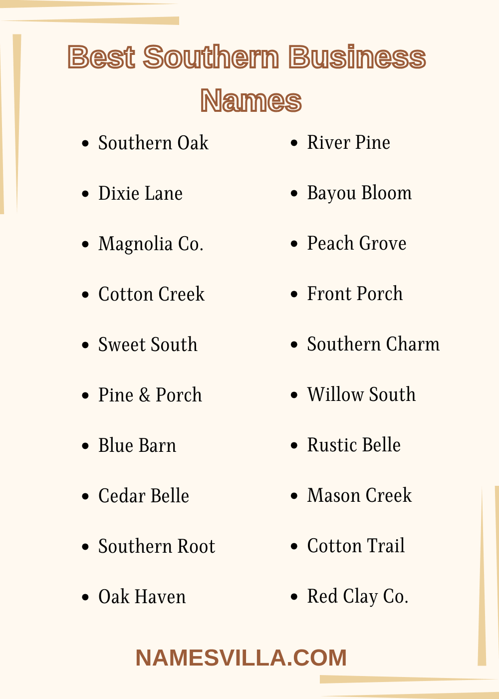 Best Southern Business Names