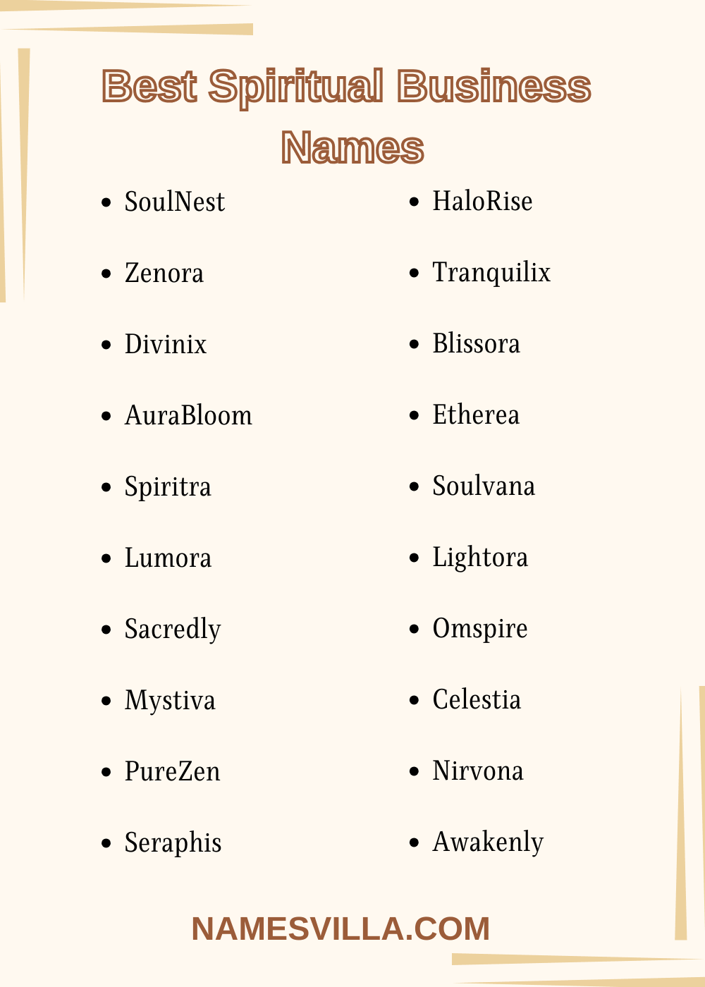 Best Spiritual Business Names