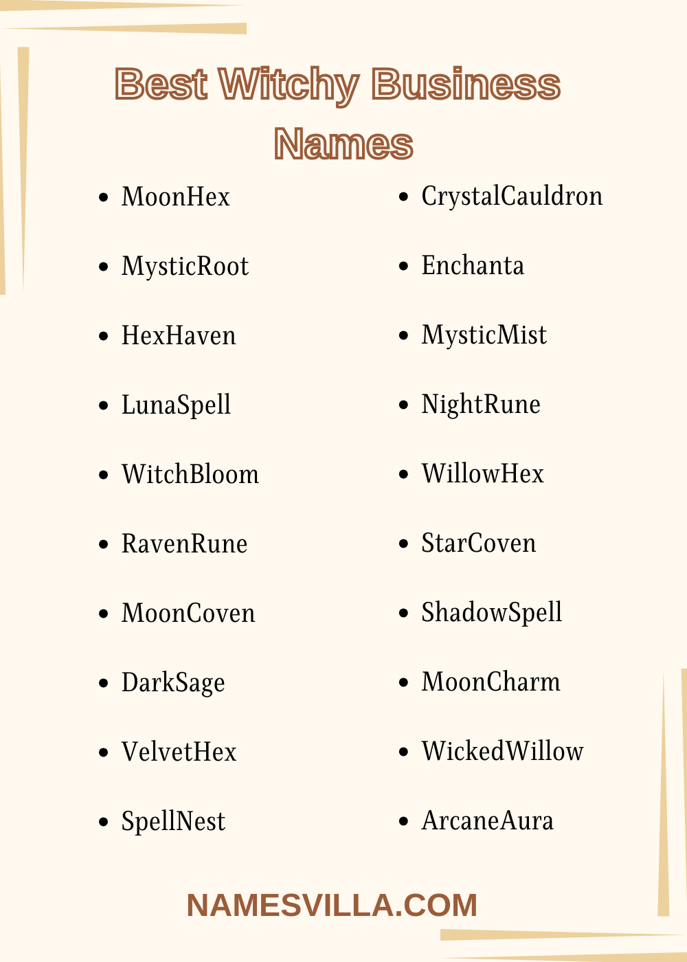 Best Witchy Business Names