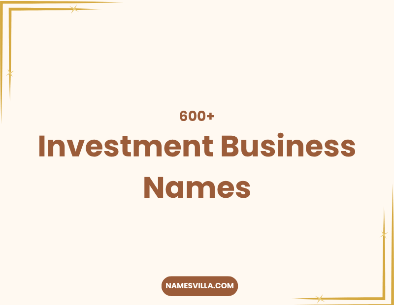Investment Business Names
