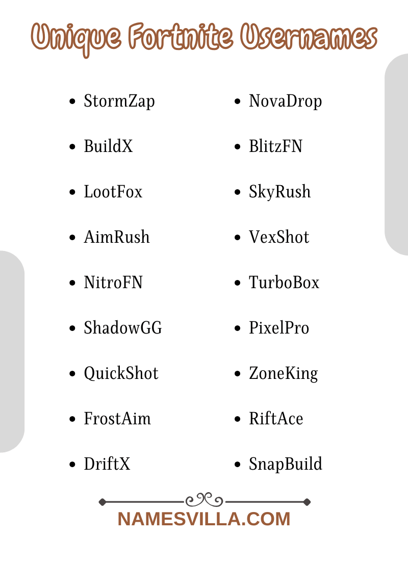Unique Fortnite Usernames