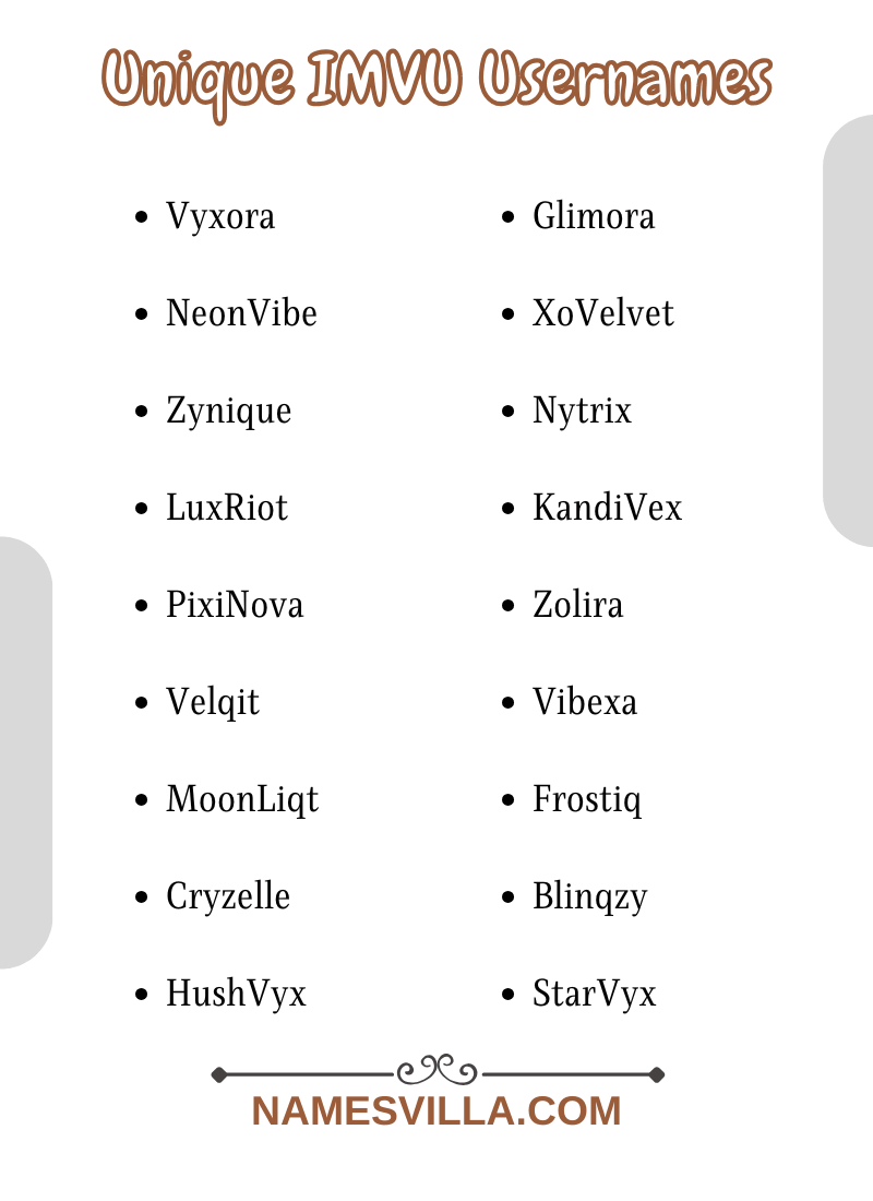 Unique IMVU Usernames