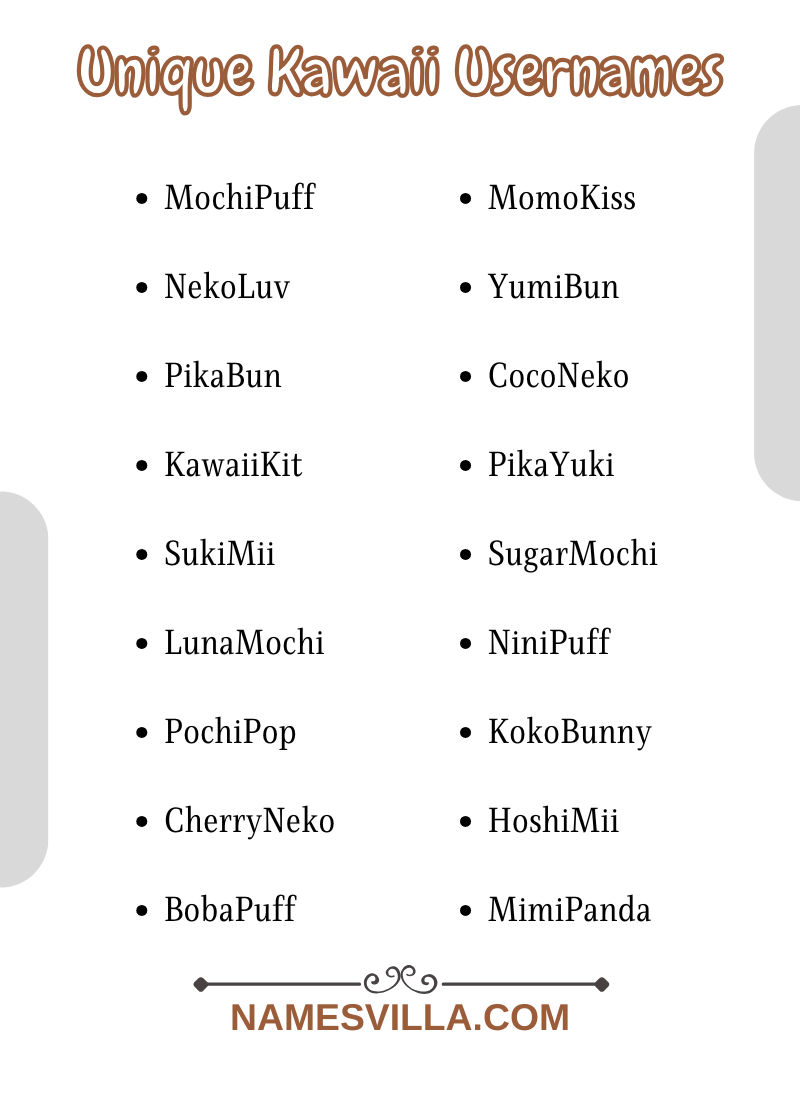 Unique Kawaii Usernames