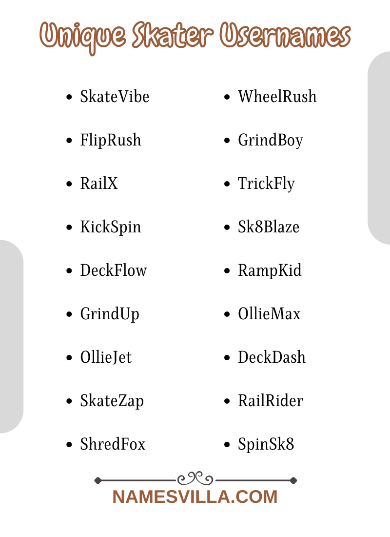 Unique Skater Usernames