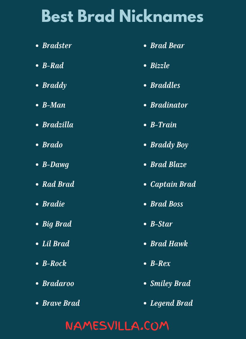 Best Brad Nicknames