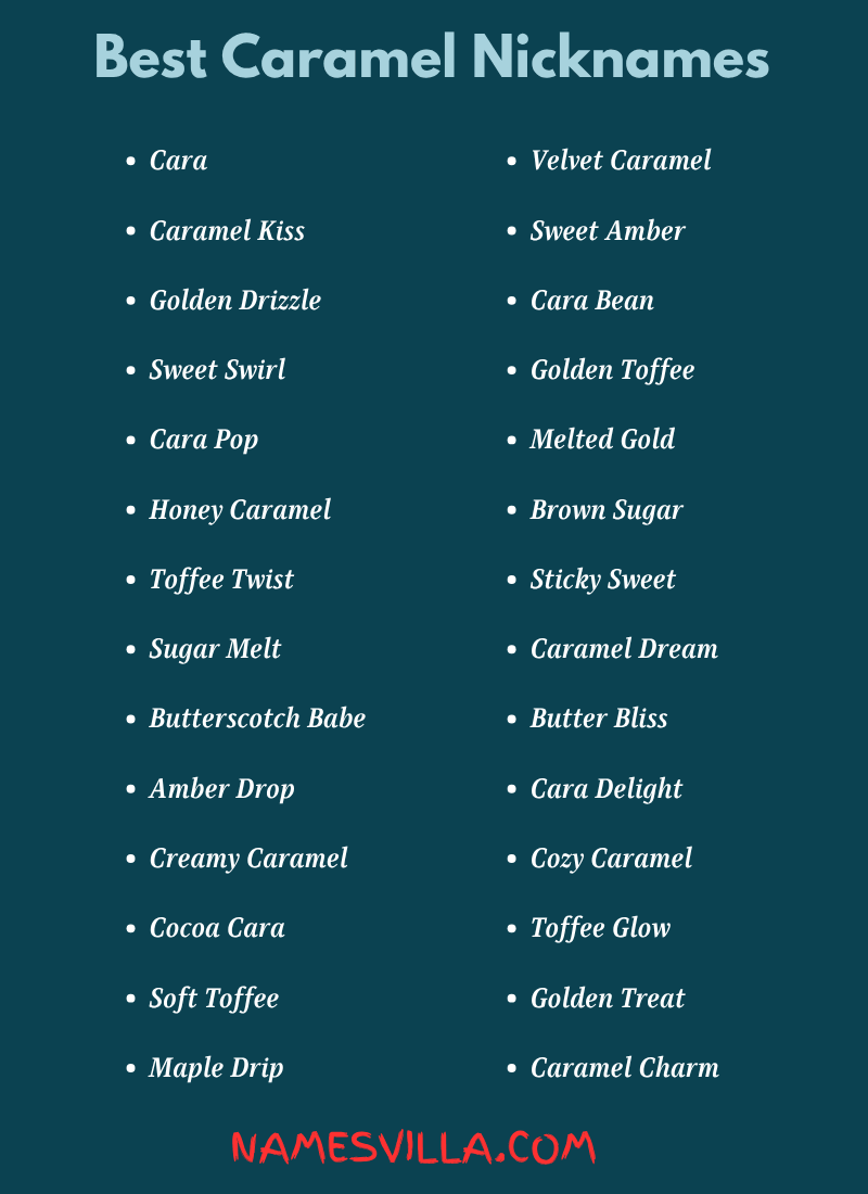 Best Caramel Nicknames
