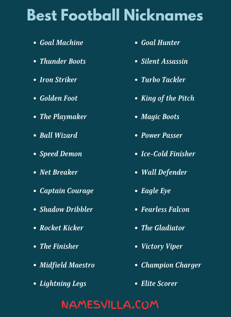 Best Football Nicknames