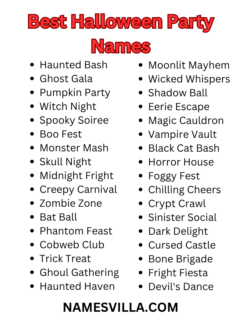 Best Halloween Party Names