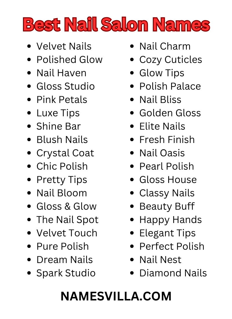 Best Nail Salon Names
