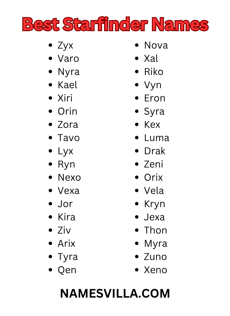 Best Starfinder Names