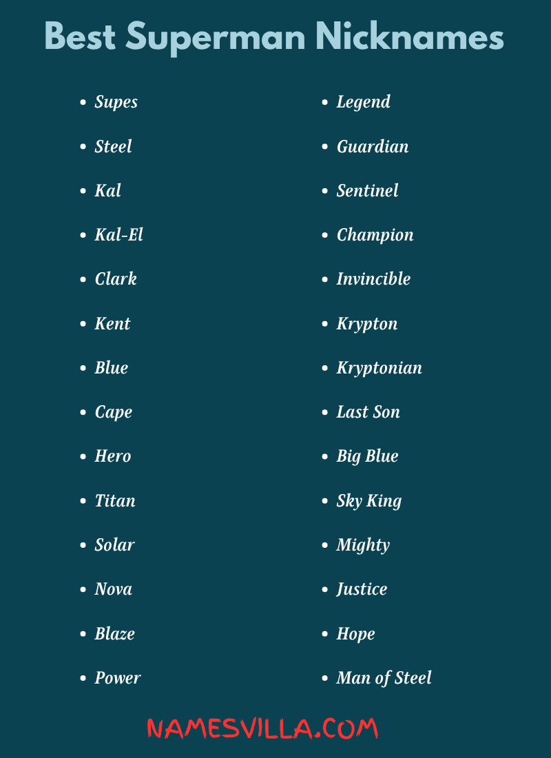 Best Superman Nicknames