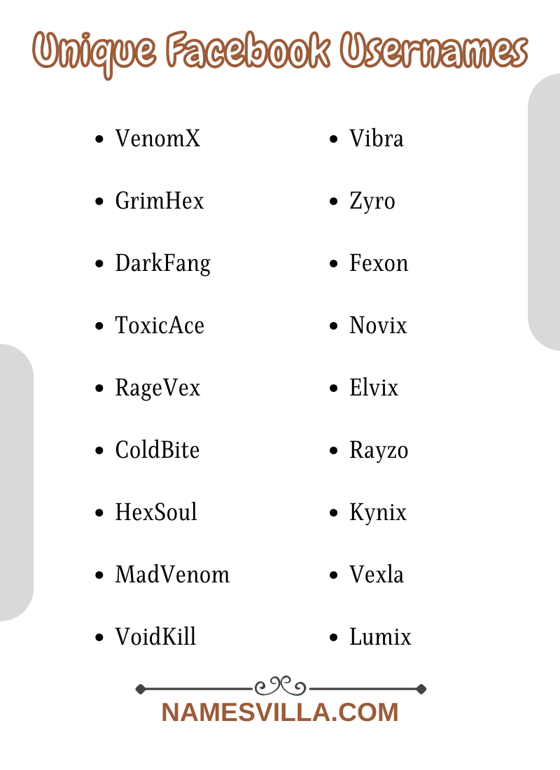 Unique Facebook Usernames