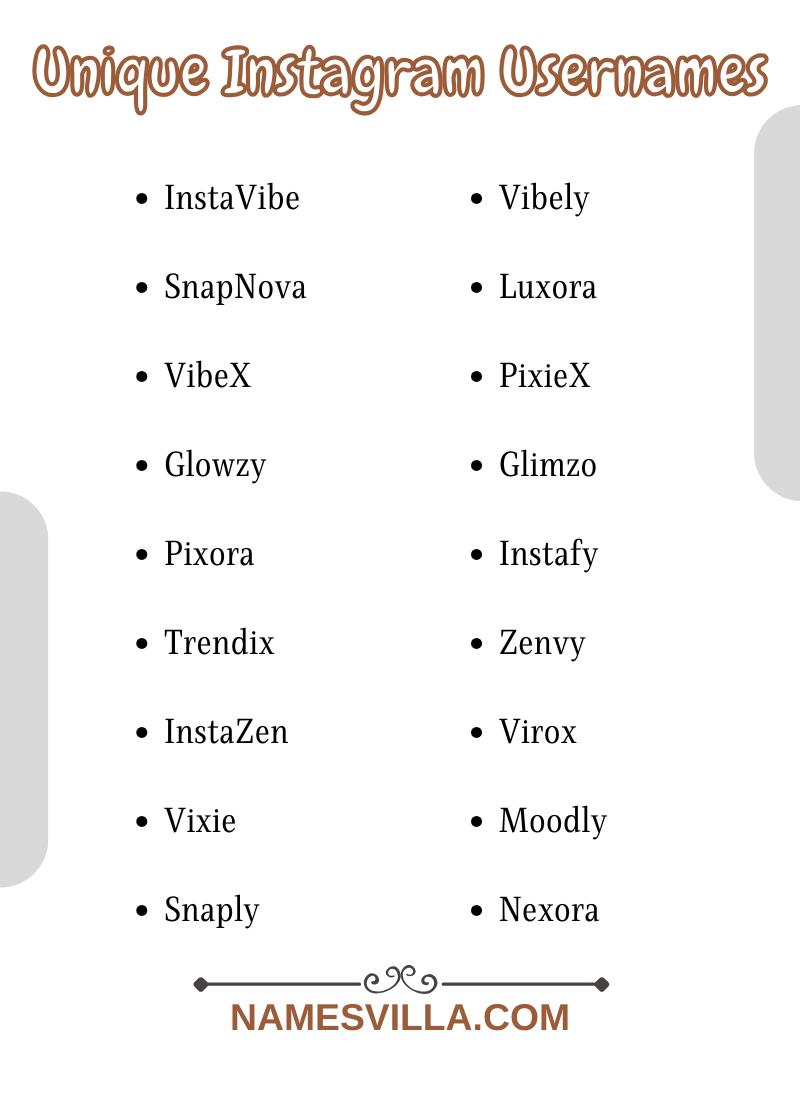 Unique Instagram Usernames