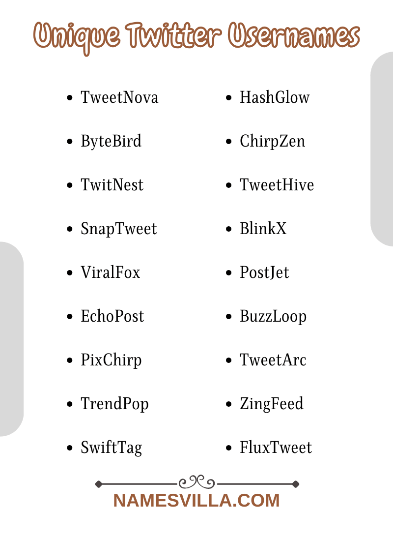 Unique Twitter Usernames